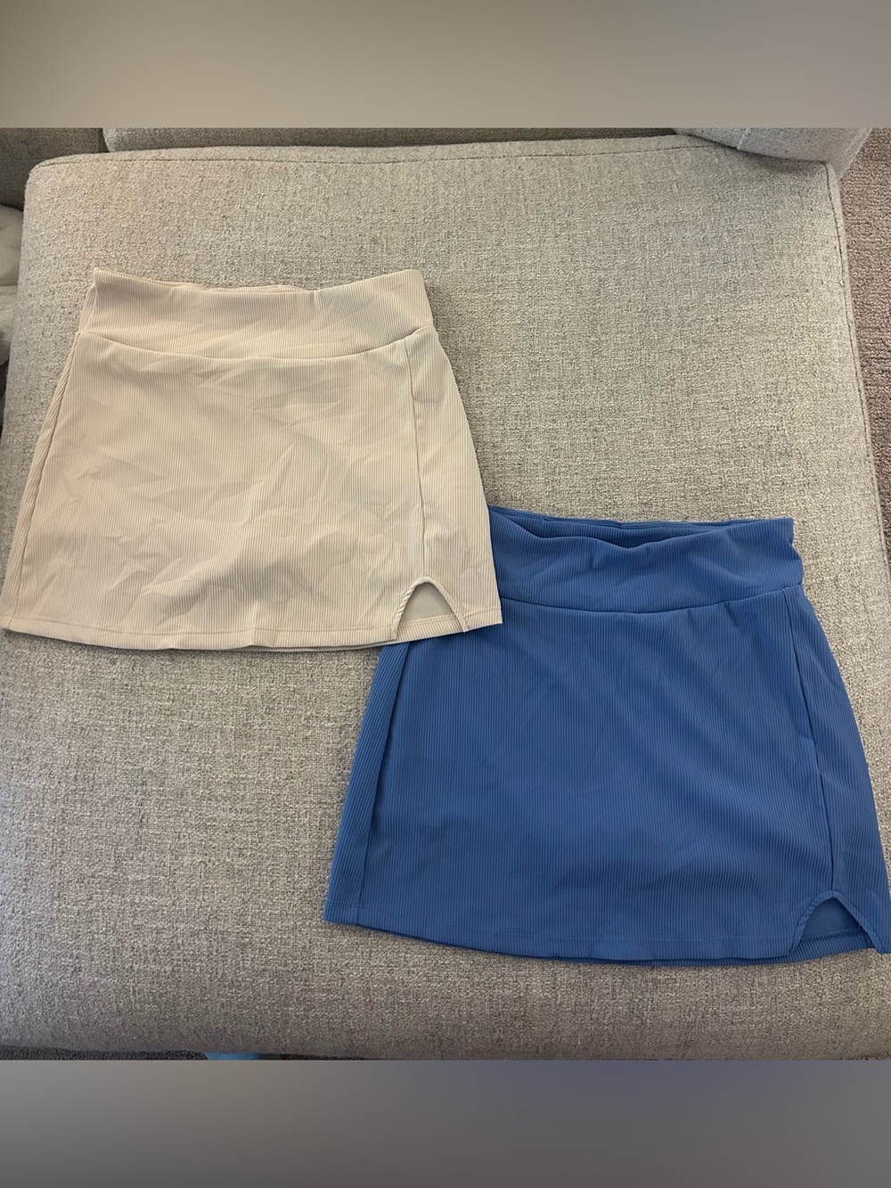 Forever 21 Ribbed Skort Set - Blue and Cream